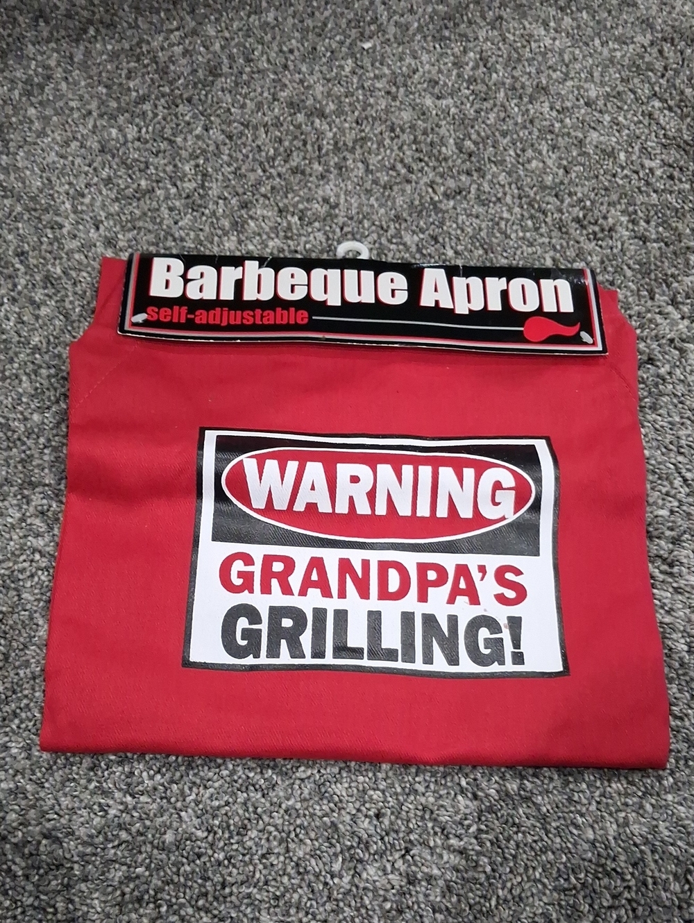 Warning Grandpas Grilling BBQ Apron With Self Adjusting Straps. 100% Cotton. NWT